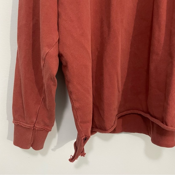 Aerie Rust Lace-Up Casual Hoodie Sweatshirt Size Large - Picture 4 of 14